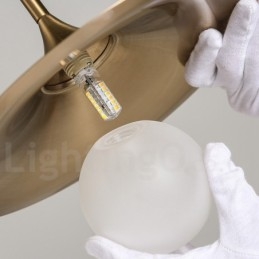 1 luce stile industriale oro mini stile lampada a sospensione finitura elettrolitica verniciata con paralume in vetro