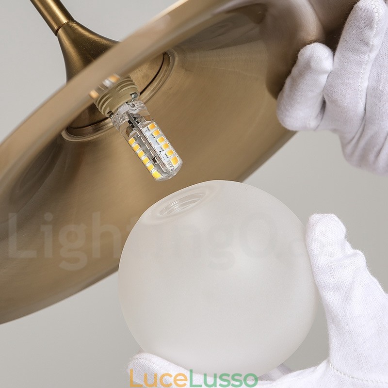 1 luce stile industriale oro mini stile lampada a sospensione finitura elettrolitica verniciata con paralume in vetro