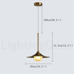 1 luce stile industriale oro mini stile lampada a sospensione finitura elettrolitica verniciata con paralume in vetro