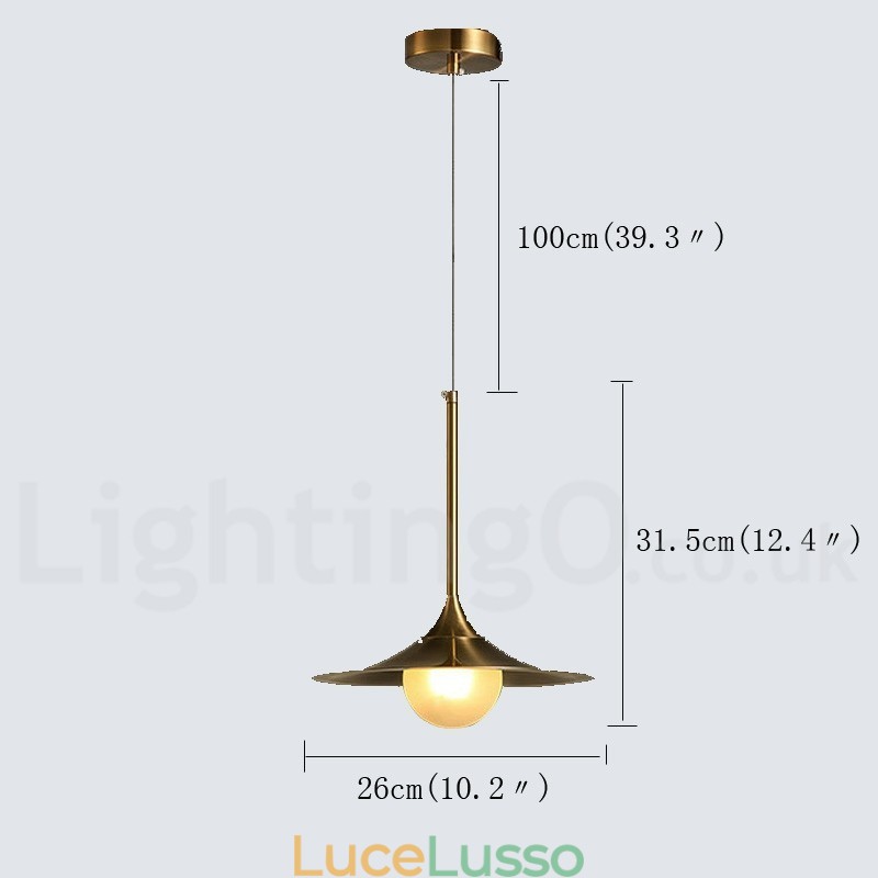 1 luce stile industriale oro mini stile lampada a sospensione finitura elettrolitica verniciata con paralume in vetro