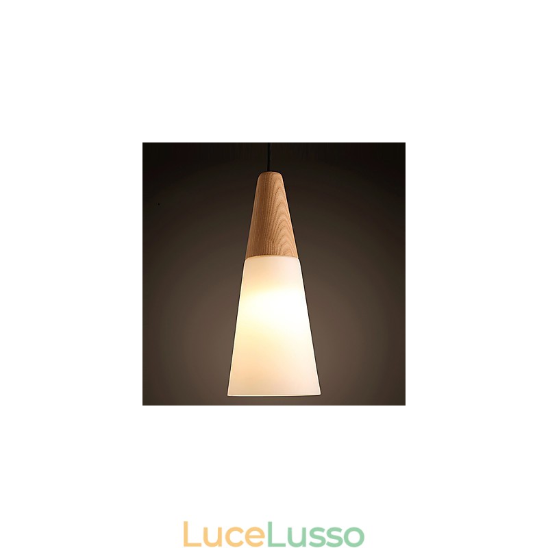 Lampadario Mini Stile Moderno Contemporaneo Legno Bambù