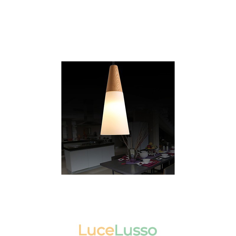 Lampadario Mini Stile Moderno Contemporaneo Legno Bambù