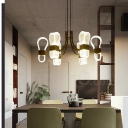 Lampadario di design postmoderno nordico a 6 luci con paralumi in acrilico