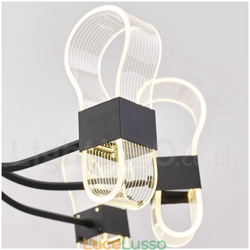 Lampadario di design postmoderno nordico a 6 luci con paralumi in acrilico