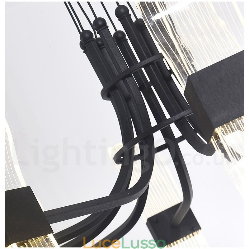 Lampadario di design postmoderno nordico a 6 luci con paralumi in acrilico