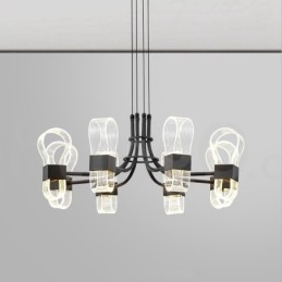 Lampadario di design postmoderno nordico 2021 a 8 luci con paralumi in acrilico