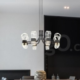 Lampadario di design postmoderno nordico 2021 a 8 luci con paralumi in acrilico