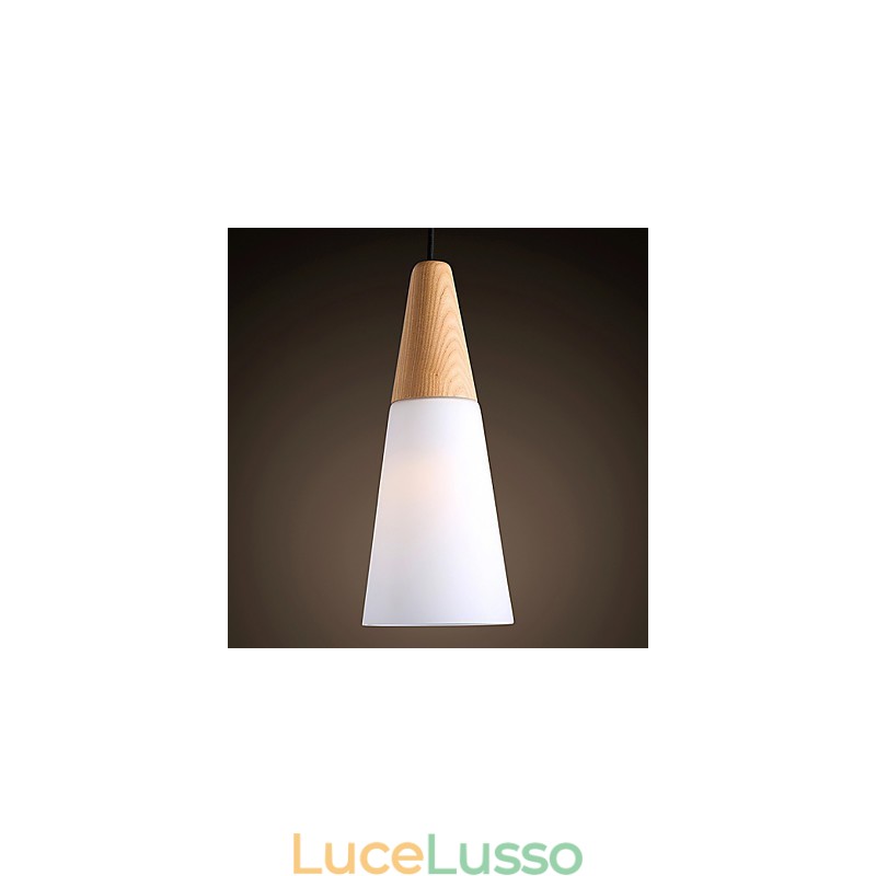 Lampadario Mini Stile Moderno Contemporaneo Legno Bambù