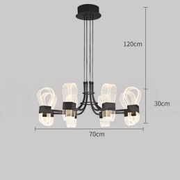 Lampadario di design postmoderno nordico 2021 a 8 luci con paralumi in acrilico