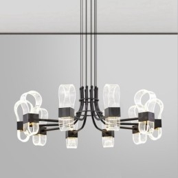 Lampadario di design postmoderno nordico 2021 a 10 luci con paralumi in acrilico