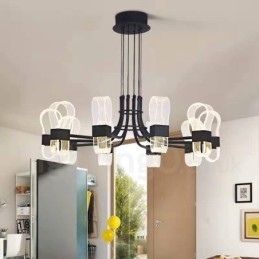 Lampadario di design postmoderno nordico 2021 a 10 luci con paralumi in acrilico