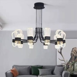 Lampadario di design postmoderno nordico 2021 a 10 luci con paralumi in acrilico