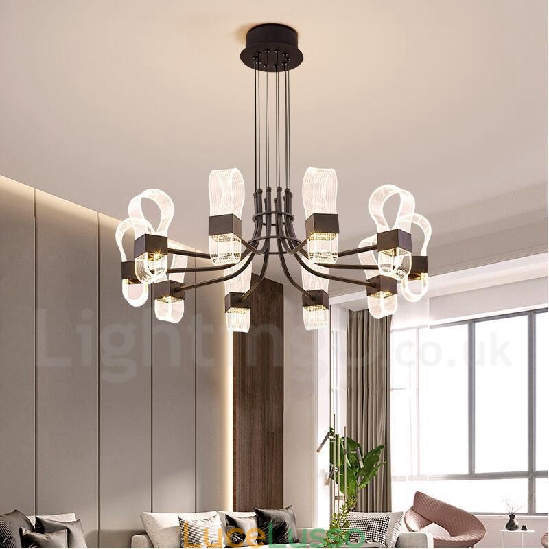 Lampadario di design postmoderno nordico 2021 a 10 luci con paralumi in acrilico