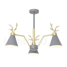 Lampadario moderno a 3 luci in stile nordico macaron con corna di cervo