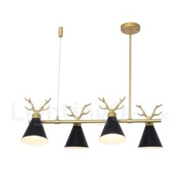 Lampadario moderno a 4 luci in stile nordico macaron con corna di cervo