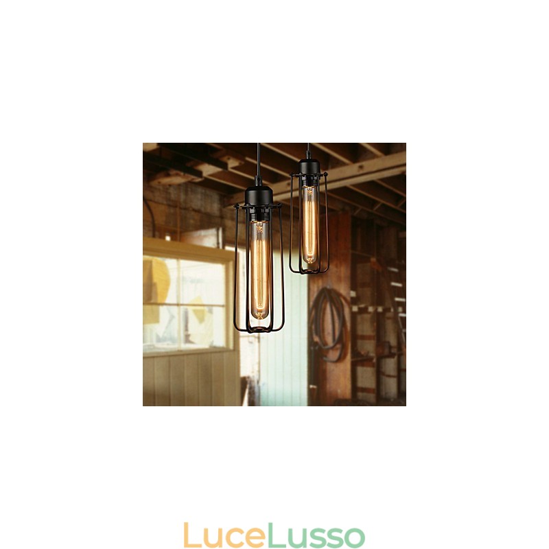 Lampadario Mini Stile Rustico Lodge Retro Metallo 3 Luci Lampada a Sospensione