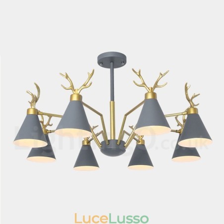 Lampadario moderno a forma di corna di cervo in stile nordico macaron a 8 luci Lampadario moderno a forma di corna di cervo in stile nordico macaron a 8 luci