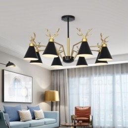 Lampadario moderno a forma di corna di cervo in stile nordico macaron a 8 luci