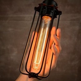 Lampadario Mini Stile Rustico Lodge Retro Metallo 3 Luci Lampada a Sospensione