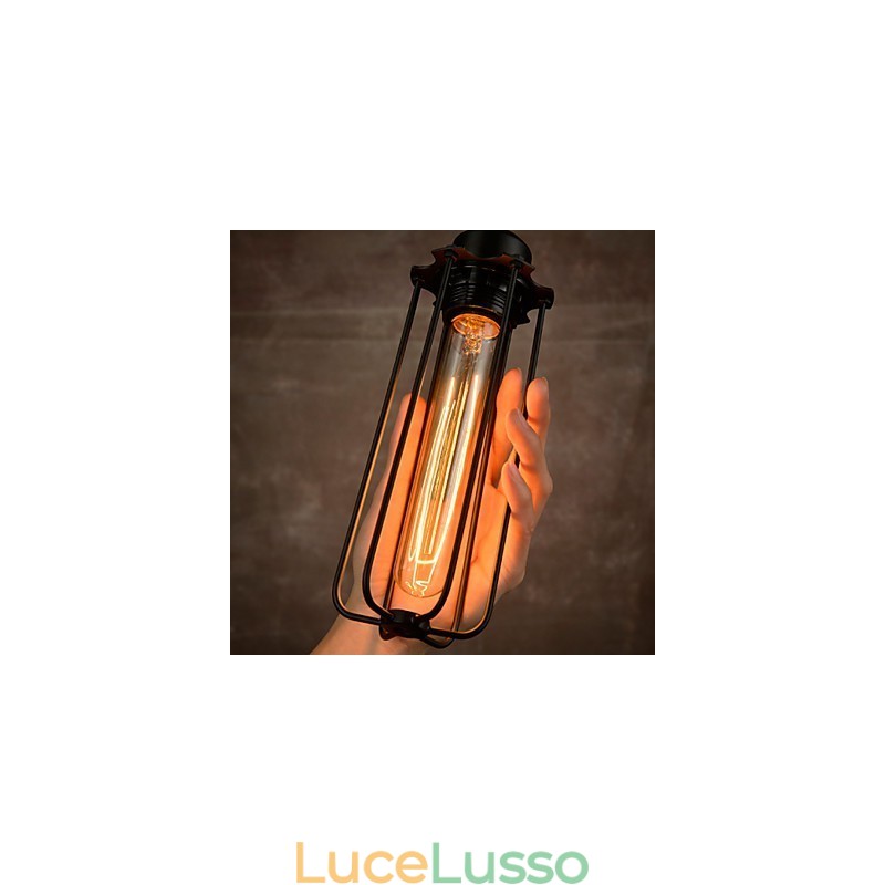 Lampadario Mini Stile Rustico Lodge Retro Metallo 3 Luci Lampada a Sospensione