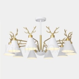 Lampadario moderno con corna di cervo macaron nordico a 10 luci