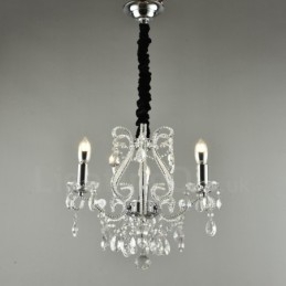Lampadario a sospensione in cristallo stile americano in argento e oro chiaro con 3 luci Negozio di luci