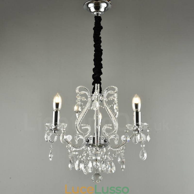 Lampadario a sospensione in cristallo stile americano in argento e oro chiaro con 3 luci Negozio di luci