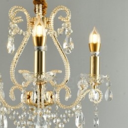 Lampadario a sospensione in cristallo stile americano in argento e oro chiaro con 3 luci Negozio di luci