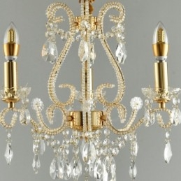 Lampadario a sospensione in cristallo stile americano in argento e oro chiaro con 3 luci Negozio di luci