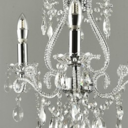 Lampadario a sospensione in cristallo stile americano in argento e oro chiaro con 3 luci Negozio di luci