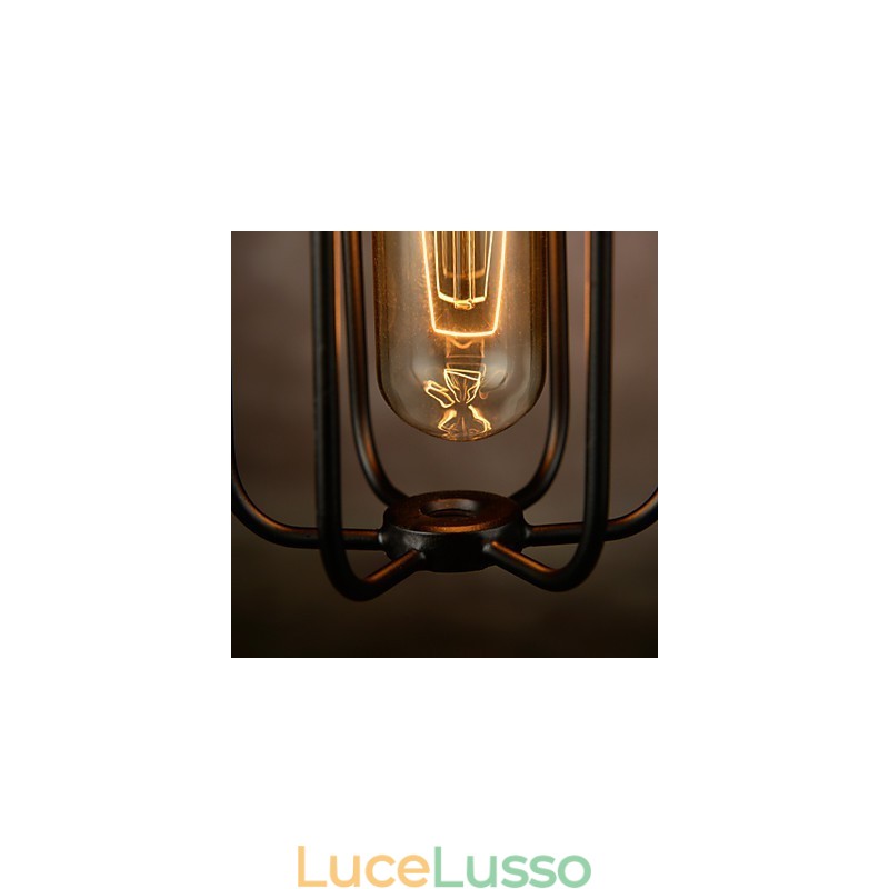 Lampadario Mini Stile Rustico Lodge Retro Metallo 3 Luci Lampada a Sospensione