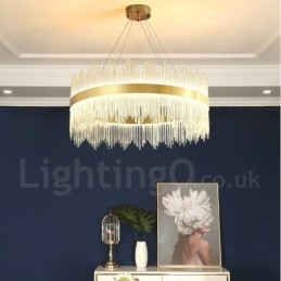 Lampadario rotondo in cristallo di lusso postmoderno Sala espositiva