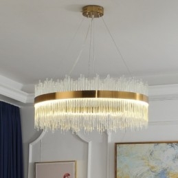 Lampadario rotondo in cristallo di lusso postmoderno Sala espositiva