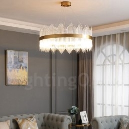 Lampadario rotondo in cristallo di lusso postmoderno Sala espositiva