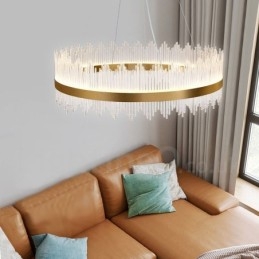 Lampadario rotondo in cristallo di lusso postmoderno Sala espositiva