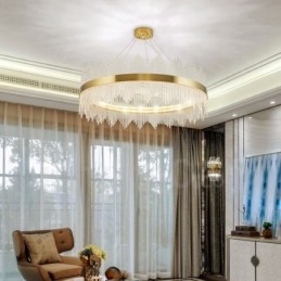 Lampadario rotondo in cristallo di lusso postmoderno Sala espositiva