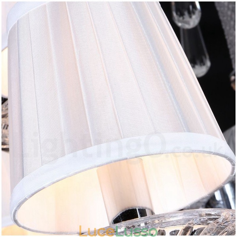 Lampadario a candela in cristallo trasparente