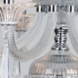 Lampadario a candela in cristallo trasparente