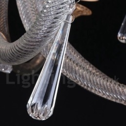 Lampadario a candela in cristallo trasparente