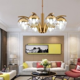 Lampadario in oro e argento stile nordico