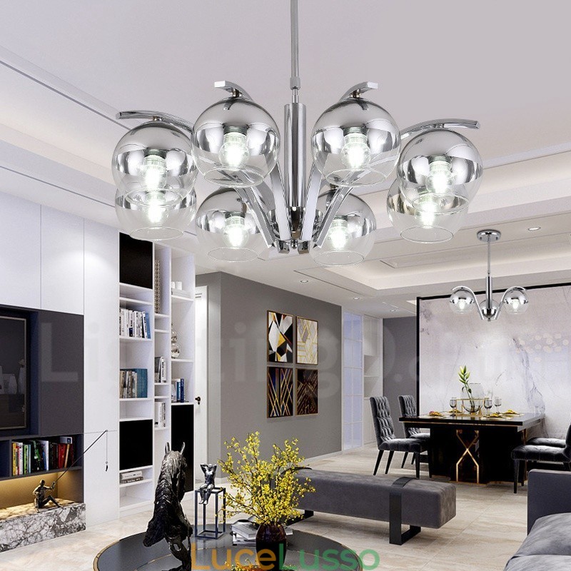 Lampadario in oro e argento stile nordico