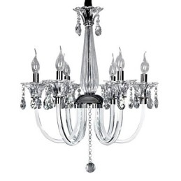 Elegante lampadario di cristallo con 6 luci a candela