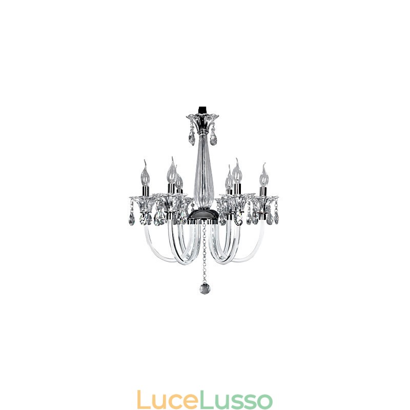 Elegante lampadario di cristallo con 6 luci a candela