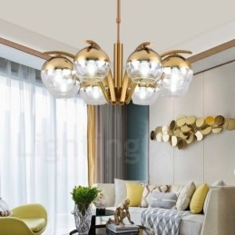 Lampadario in oro e argento stile nordico