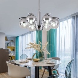 Lampadario in oro e argento stile nordico