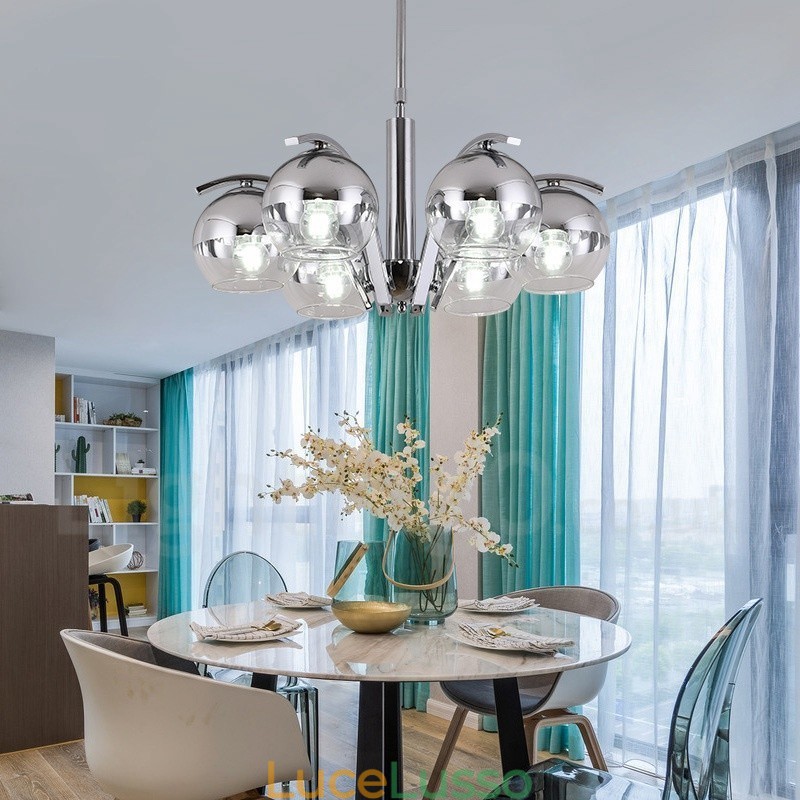 Lampadario in oro e argento stile nordico