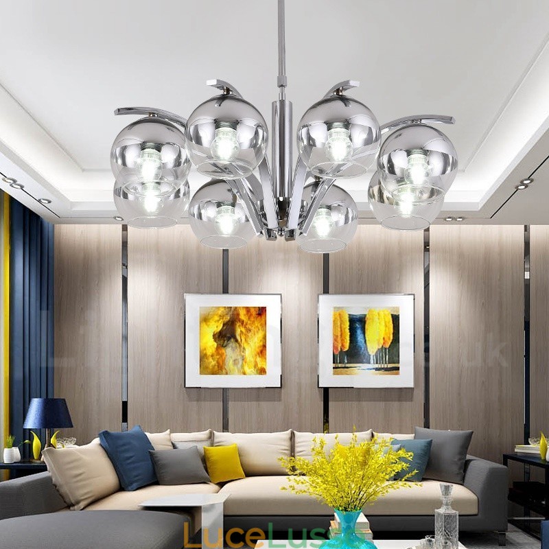 Lampadario in oro e argento stile nordico