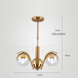 Lampadario in oro e argento stile nordico