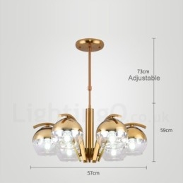Lampadario in oro e argento stile nordico