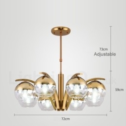 Lampadario in oro e argento stile nordico